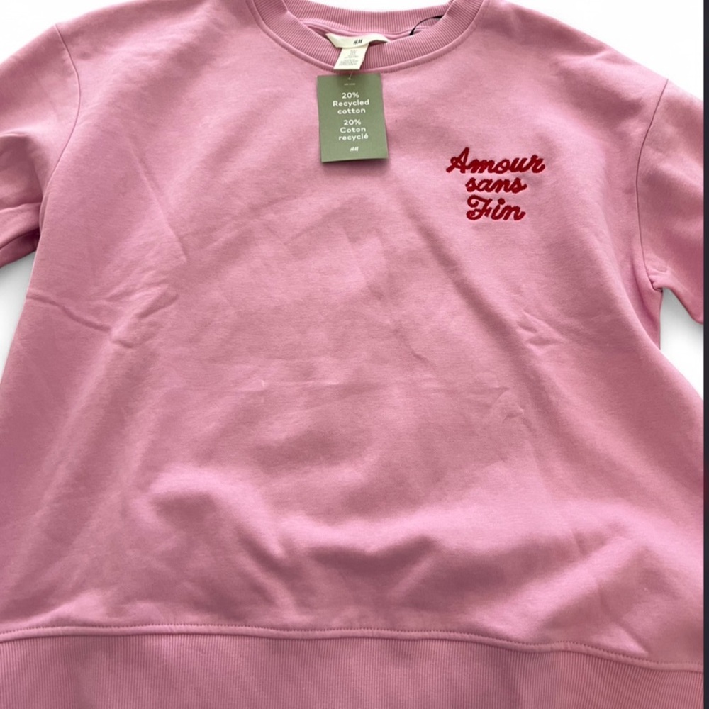 NWT H&M Pink Sweatshirt - Picture 1 of 7